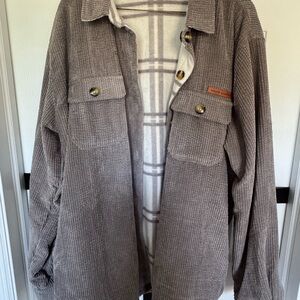 Gray Lightweight Shirt Jacket with Relaxed Fit